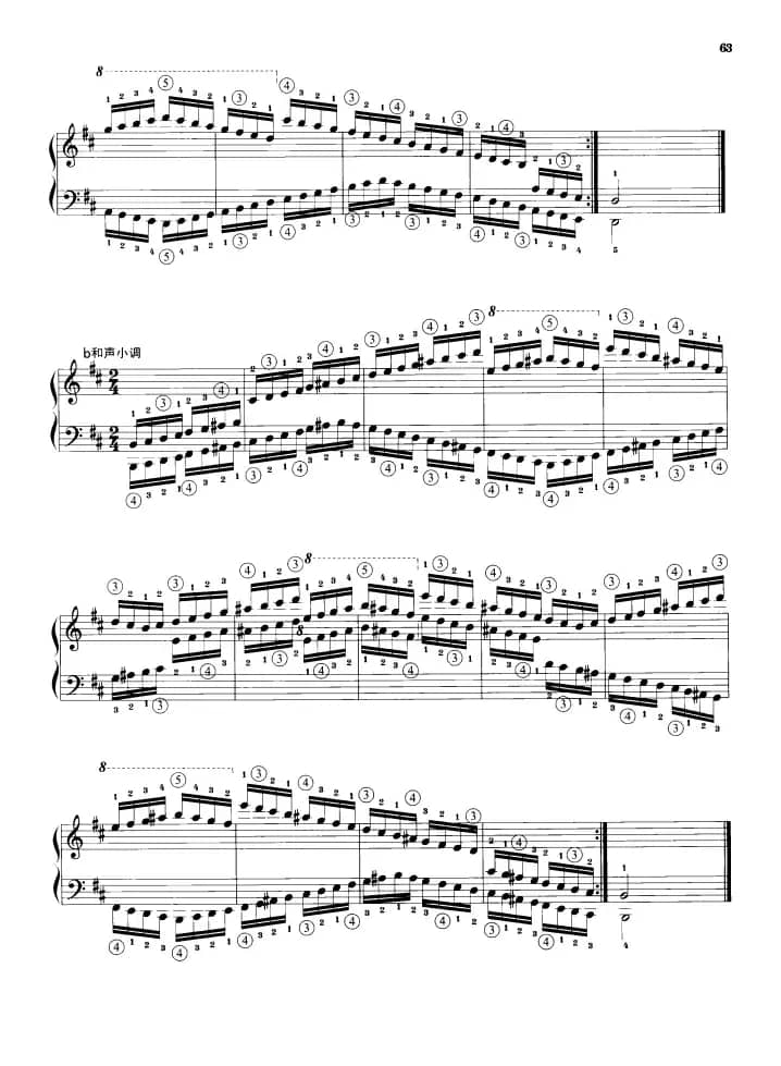 钢琴音阶练习：反向四个八度