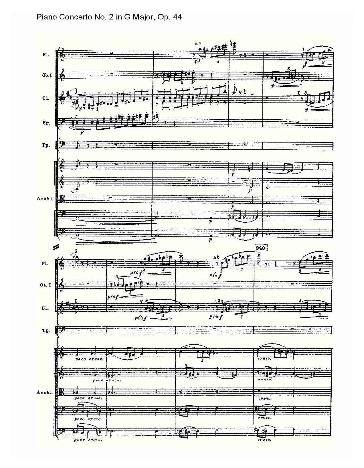 G大调第二钢琴协奏曲, Op.44第一乐章（二）