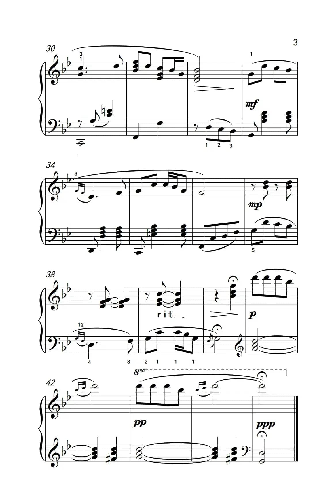 映山红（约翰·汤普森 成人钢琴教程 第三册）