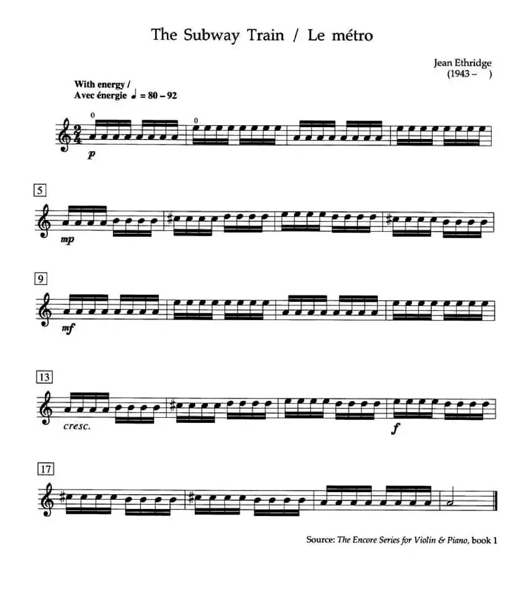 The Subway Train （加拿大小提琴考级·预备级）