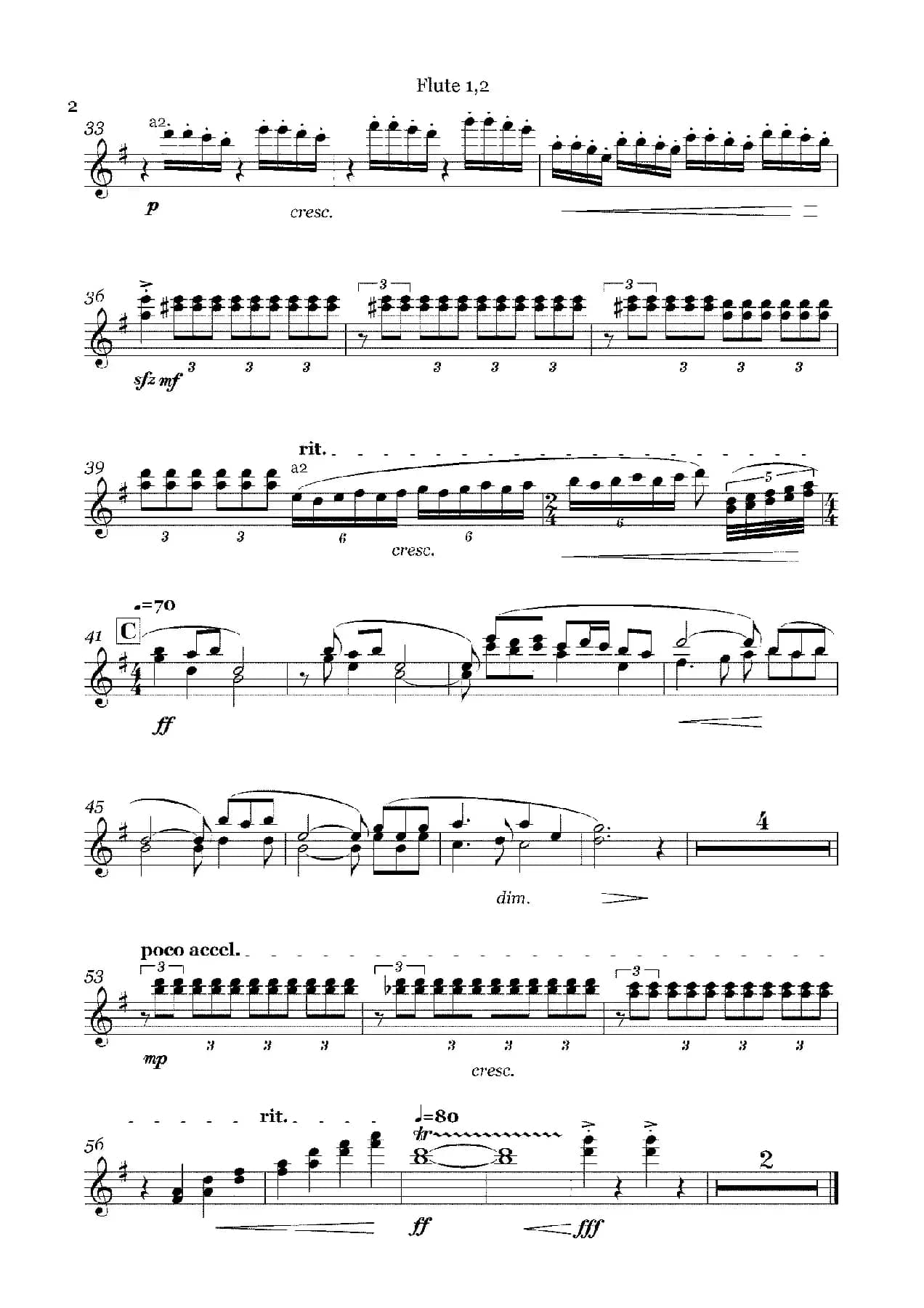 《华夏礼赞音乐史诗》序曲（木管组分谱）