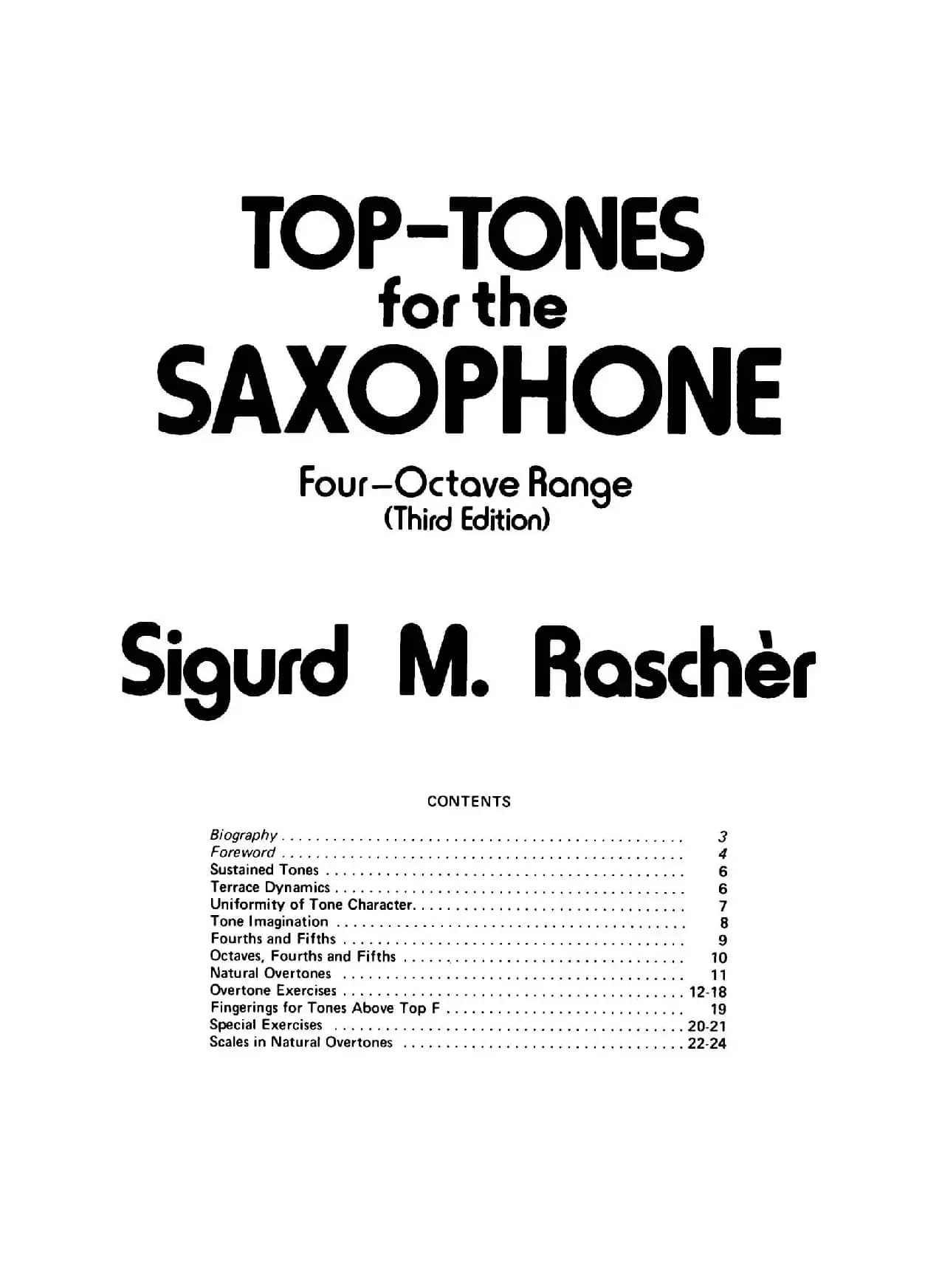 Top Tones for the Saxophone