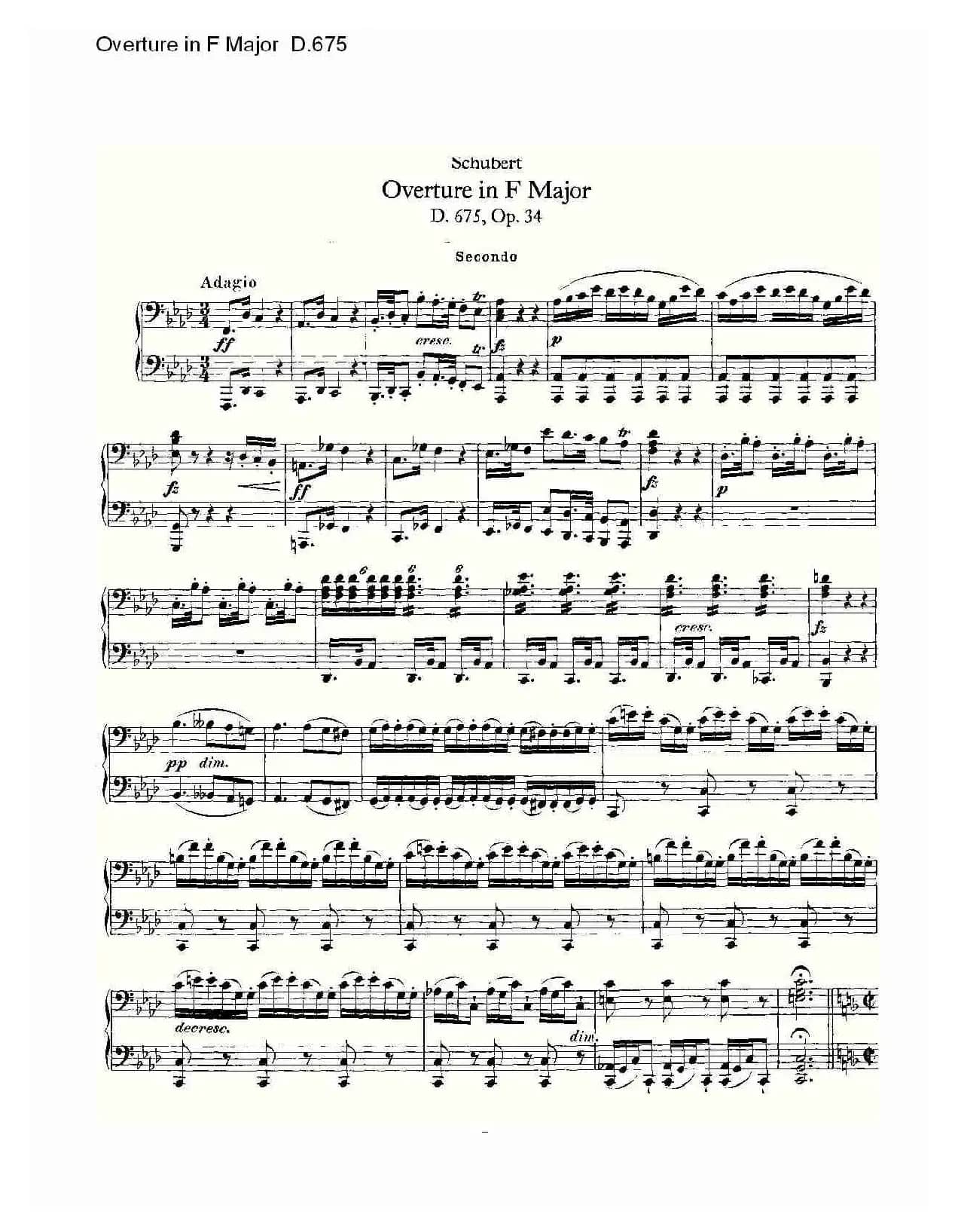 Overture in F Major D.675（Ｆ大调序曲 D.675）