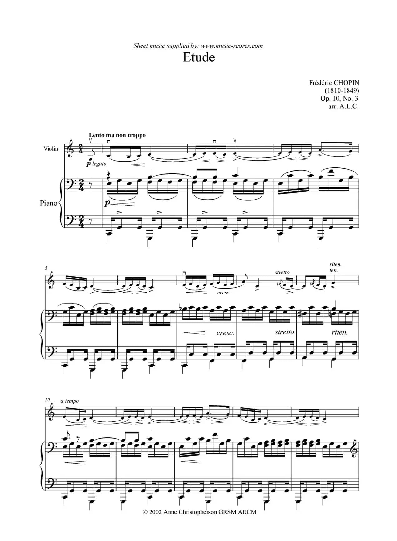 Etude（小提琴+钢琴伴奏）