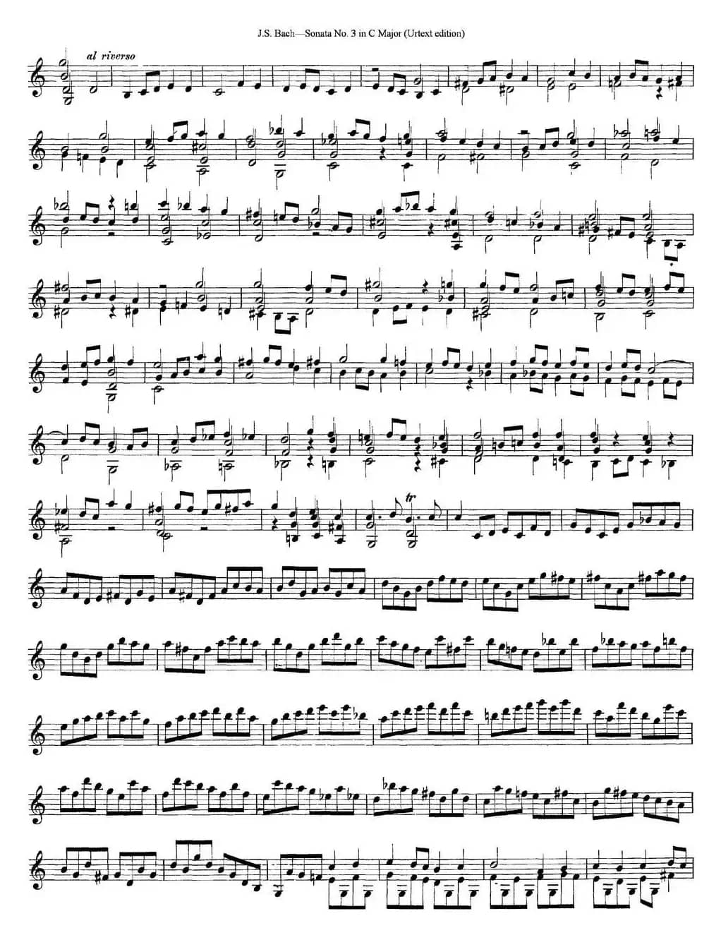 6 Violin Sonatas and Partitas 5.Sonata No.3 in C Major（Urtext edition）