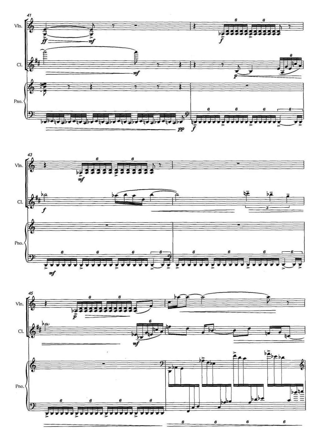 春醒（为小提琴，单簧管和钢琴而作）