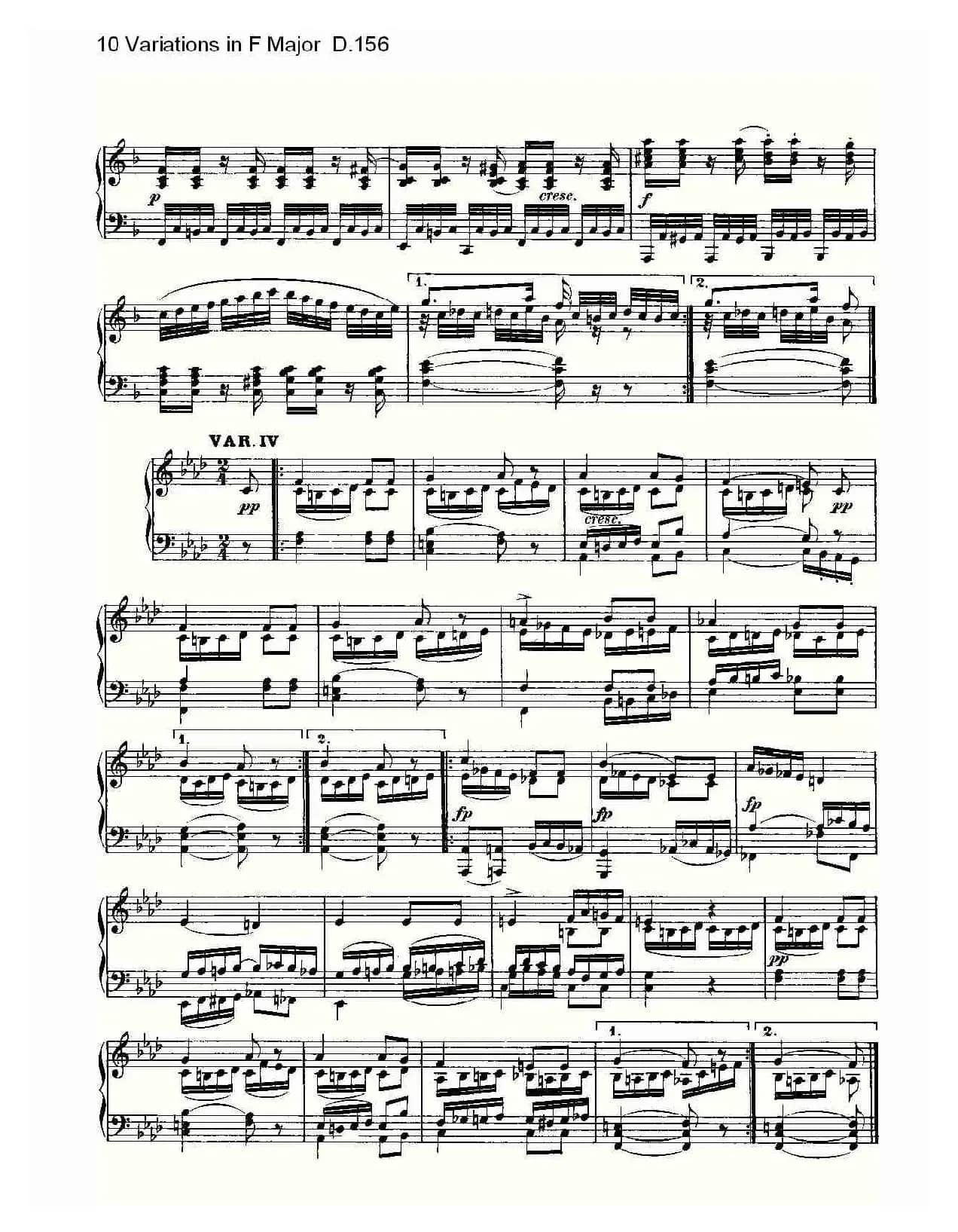 10 Variations in F Major D.156(F大调10变奏曲 D.156)