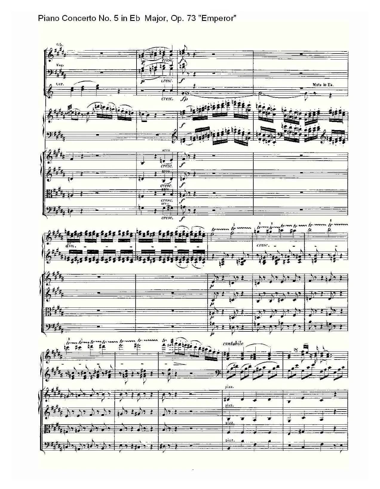 Eb大调钢琴第五协奏曲 Op.73“皇帝” 第二乐章