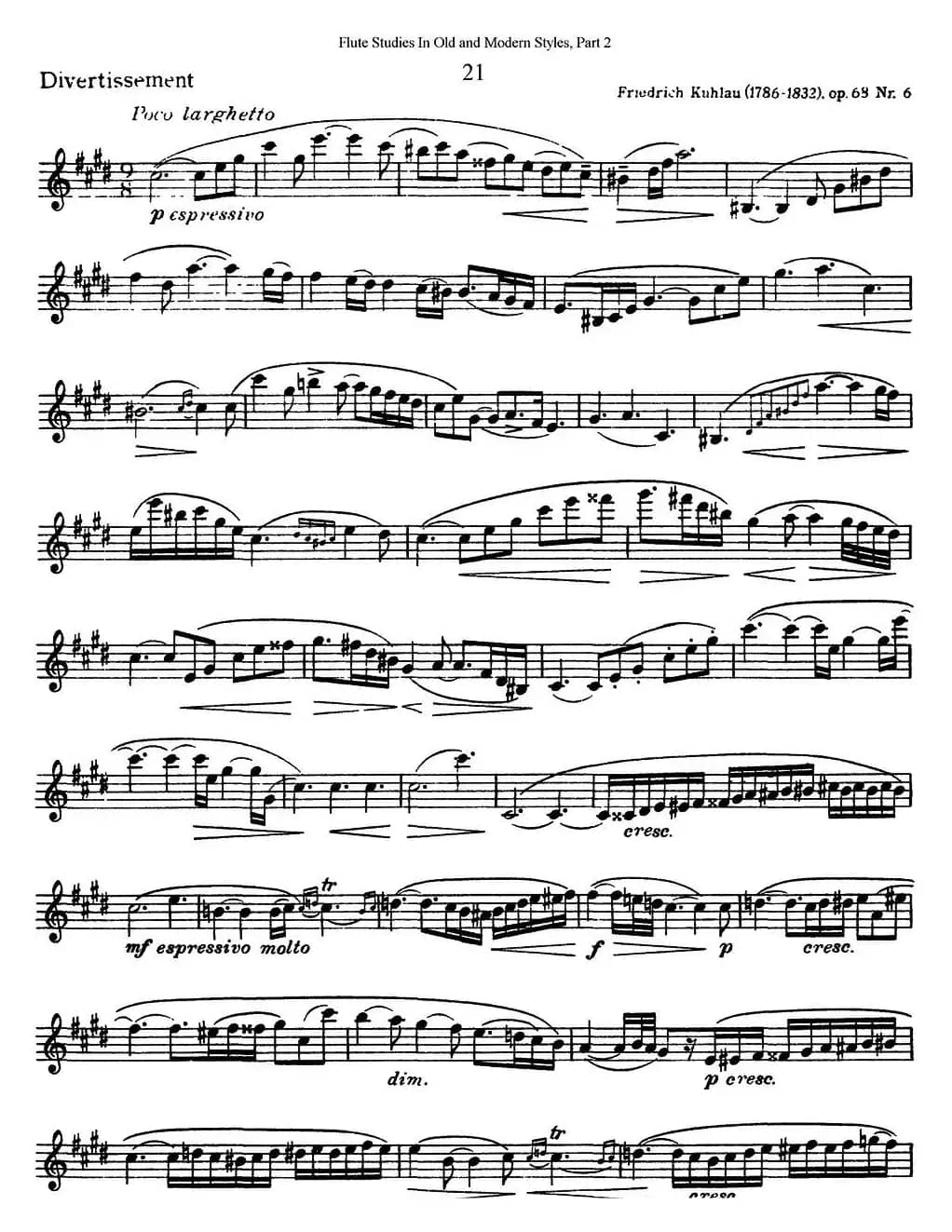 斯勒新老风格长笛练习重奏曲（第二部分）（NO.21）