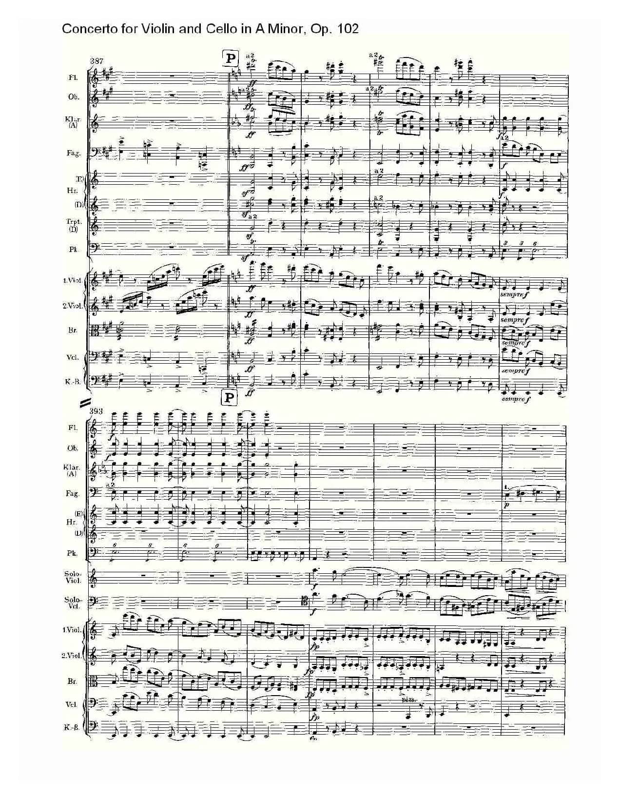 A小调小提琴与大提琴协奏曲, Op.102第一乐章