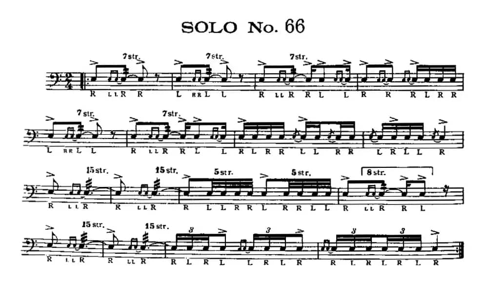 美国军鼓 SOLO No.66-70（爵士鼓谱）