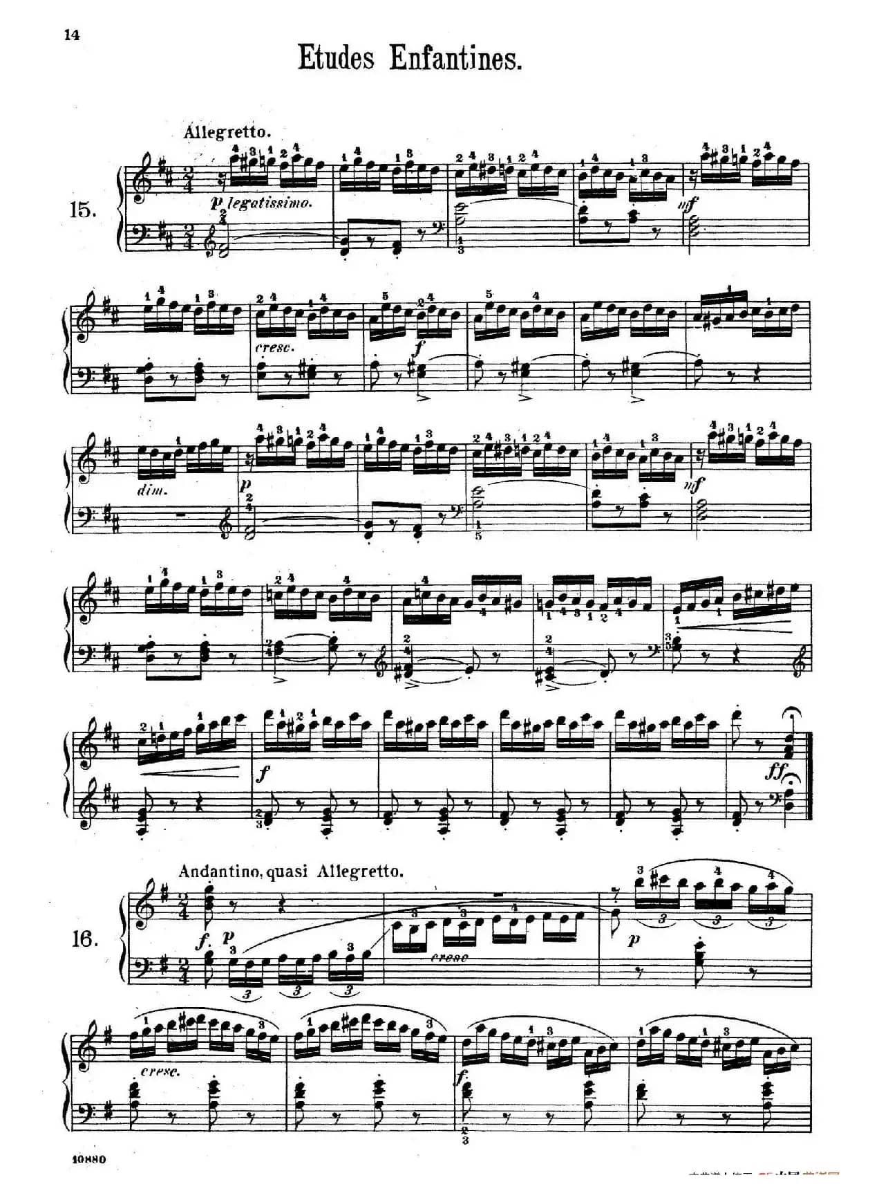 Etudes Enfantines Op.37（儿童钢琴练习曲 第15——20首）