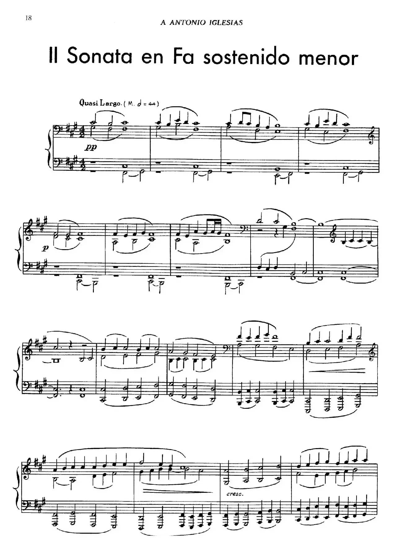 5首卡斯蒂利亚奏鸣曲（Ⅱ sonata en fa sosotenido menor）