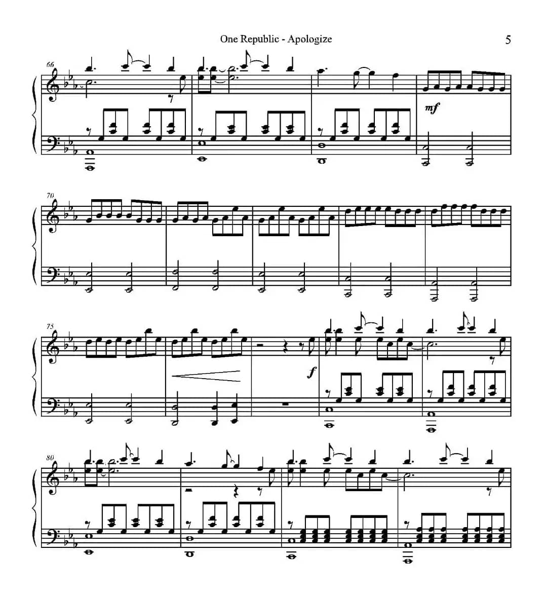 One Republic - Apologize