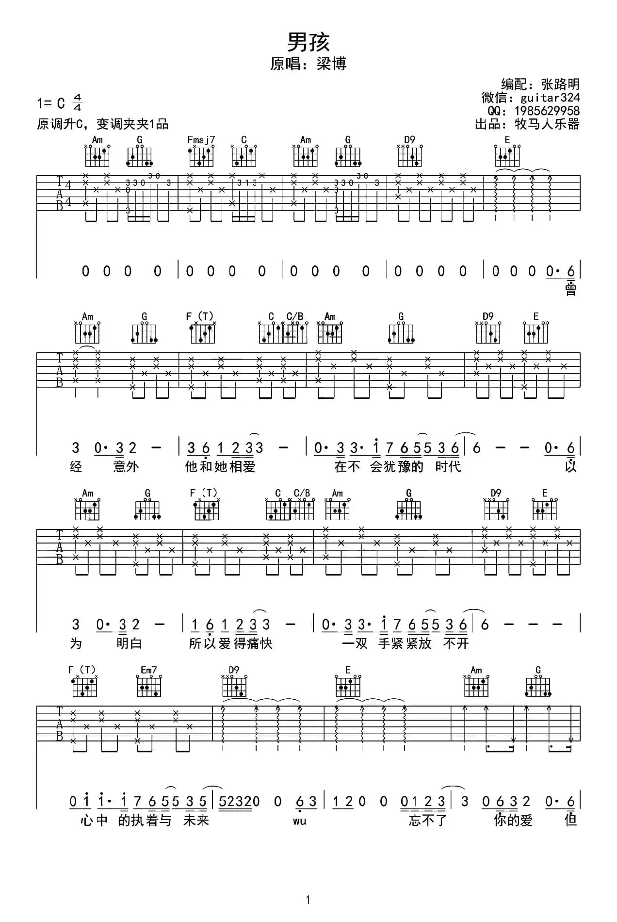 男孩（张路明编配版）