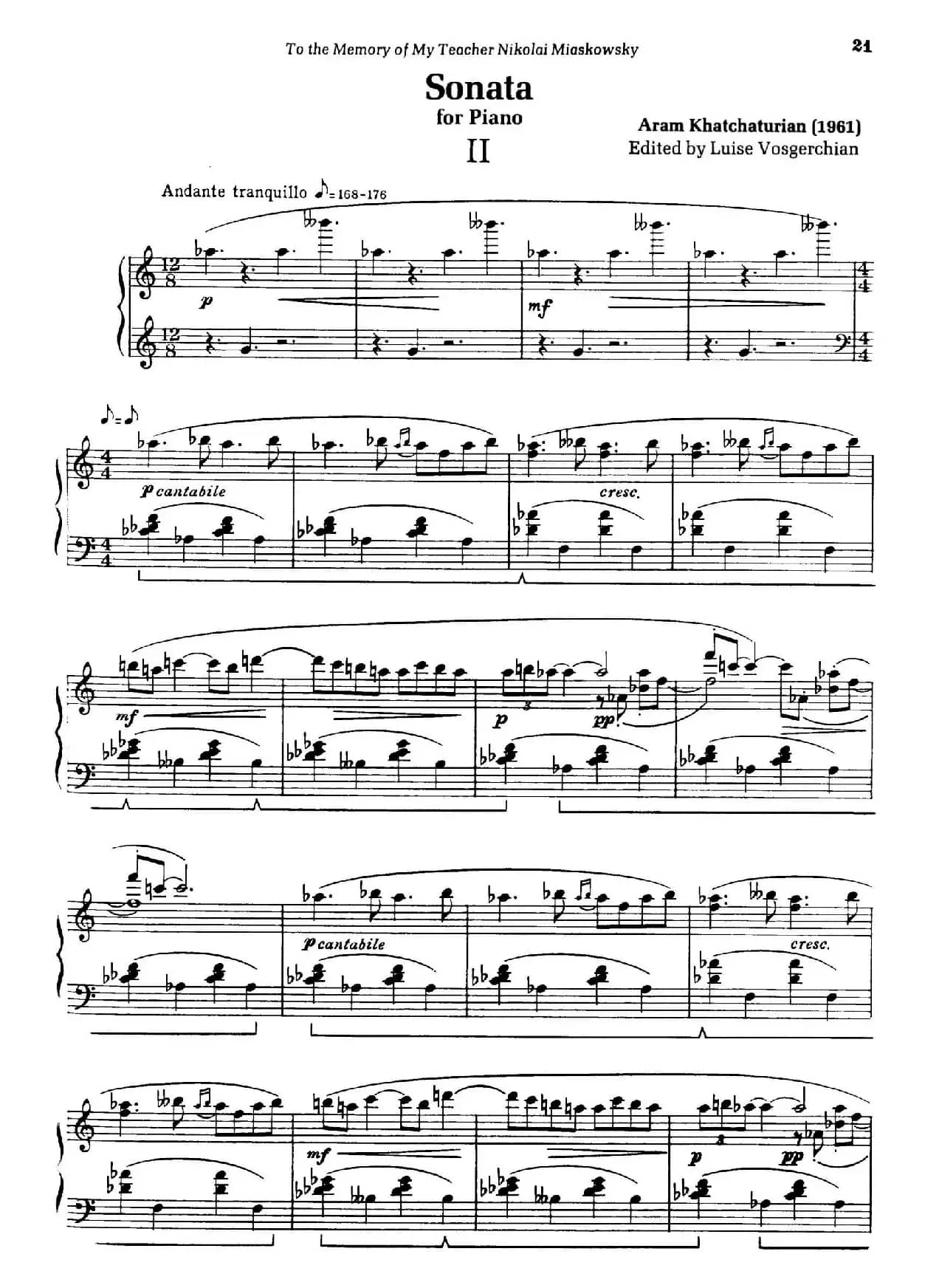 Piano Sonata in E-flat Major Op.95（降E大调钢琴奏鸣曲·Ⅱ）