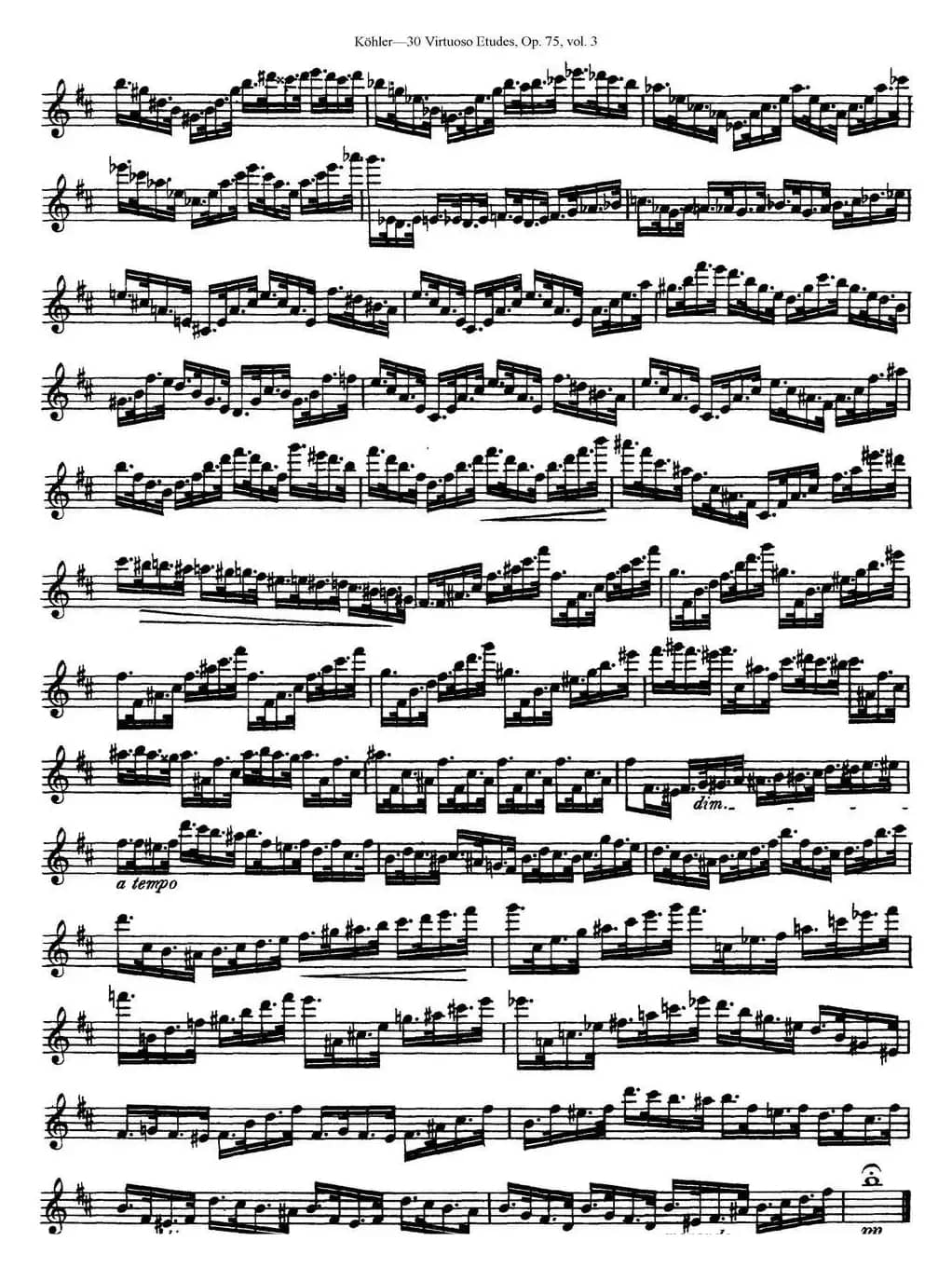 柯勒30首高级长笛练习曲作品75号（NO.26）