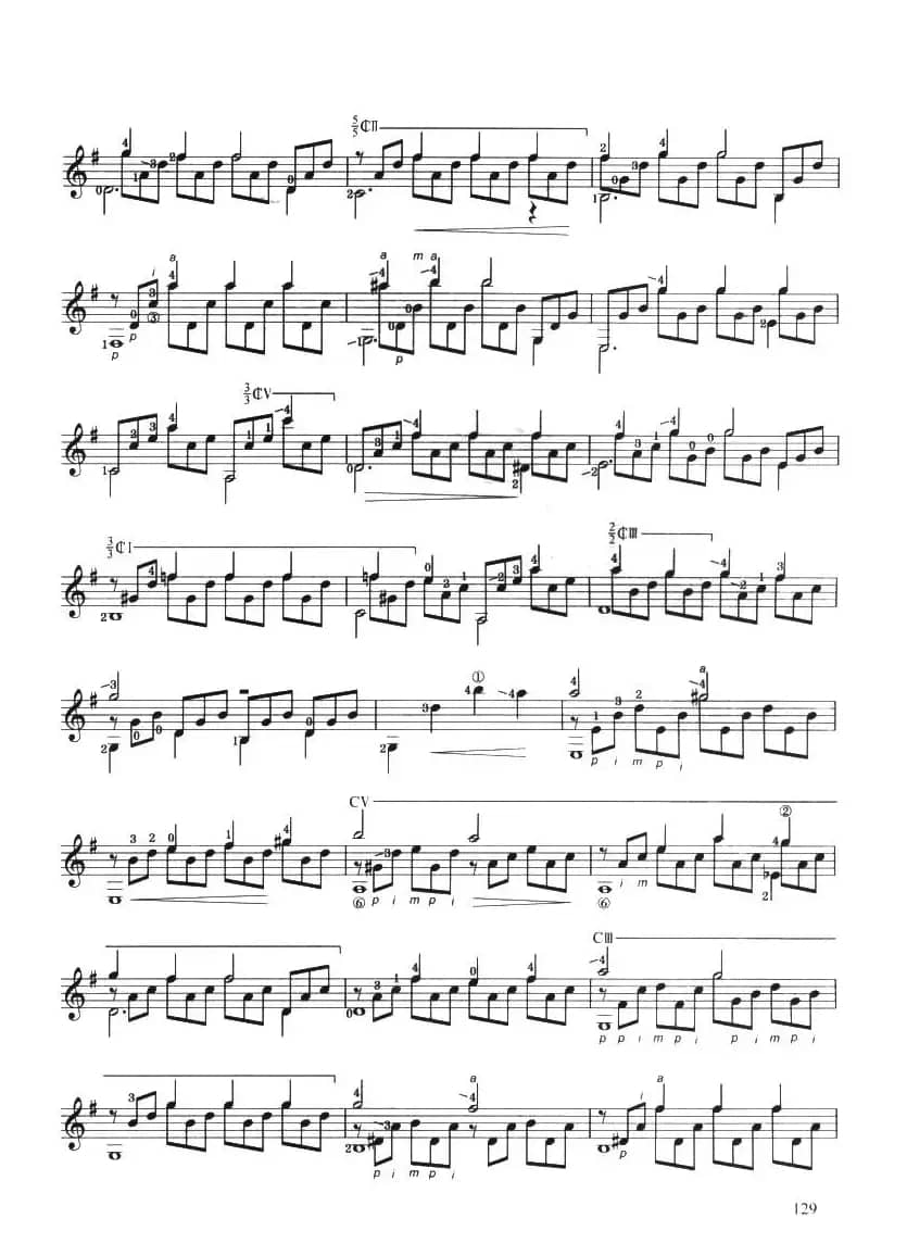 古典吉他考级八级练习曲（2首）