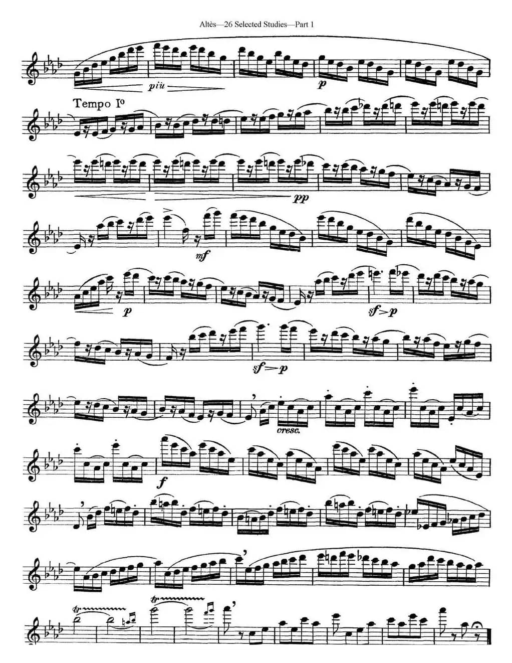 阿尔泰斯26首精选长笛练习曲（NO.8）