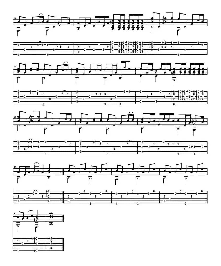 冬季到台北来看雨（指弹谱）