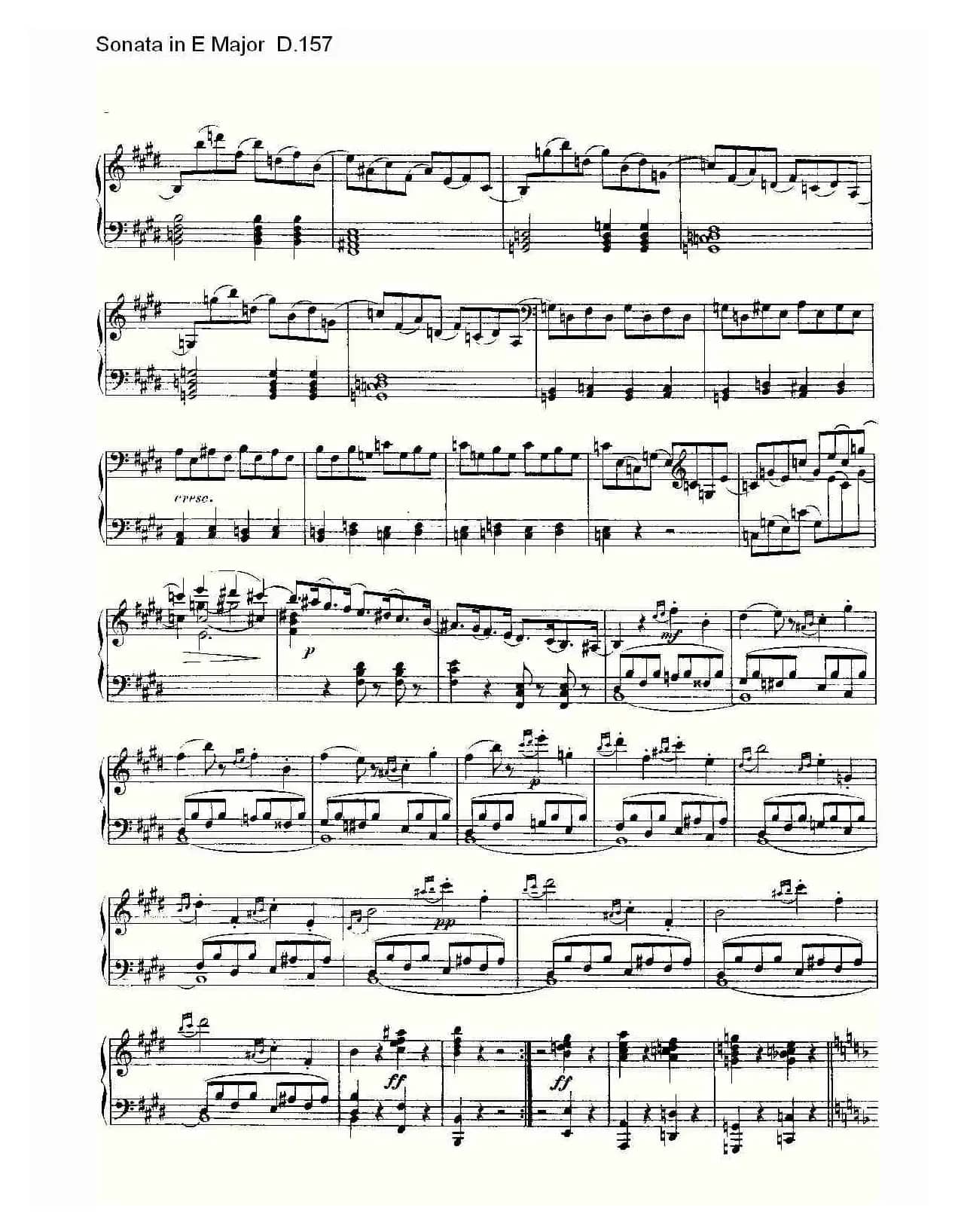 Sonata in E Major D.157（E大调奏鸣曲 D.157）