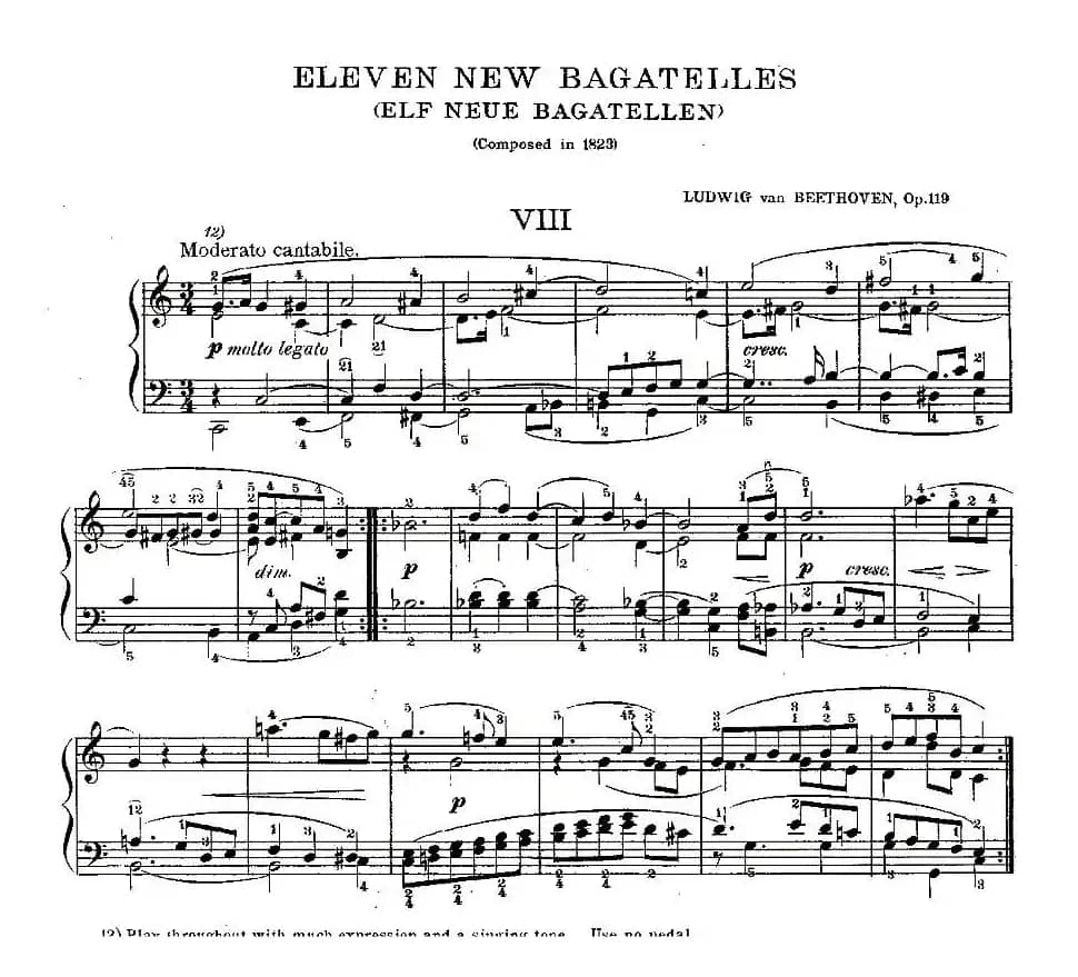 贝多芬钢琴小品Op.119 之八