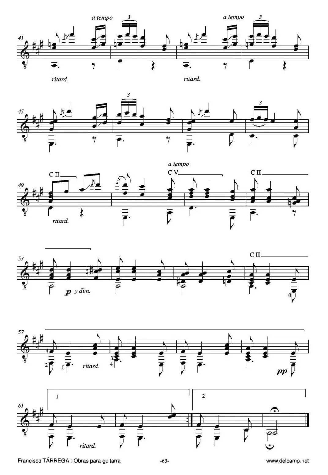 DANZA ODALISCA(En la mayor)（古典吉他）