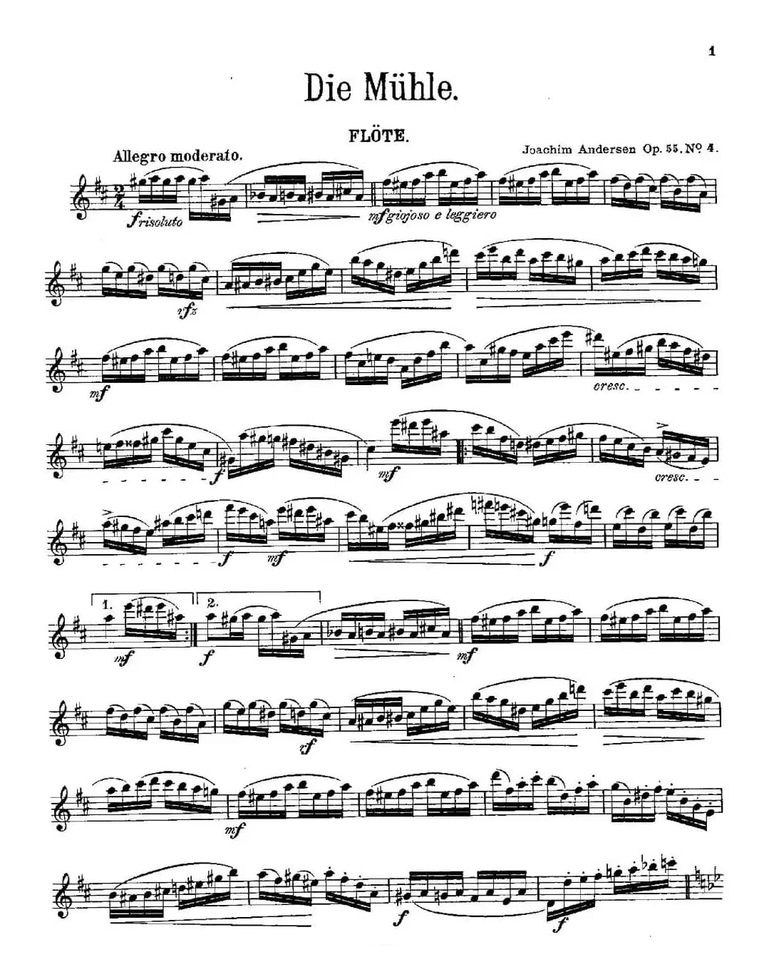 Die Mühle（Op.55 No.4）