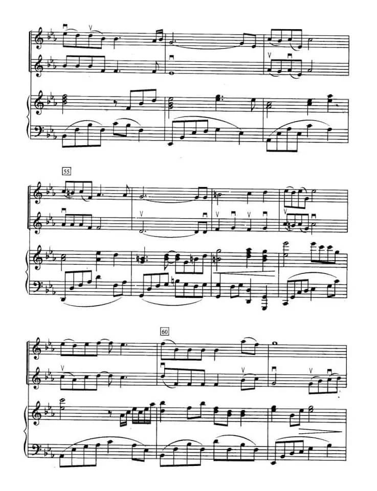 为了你（选自《冬日恋歌》）（小提琴二重奏+钢琴伴奏）