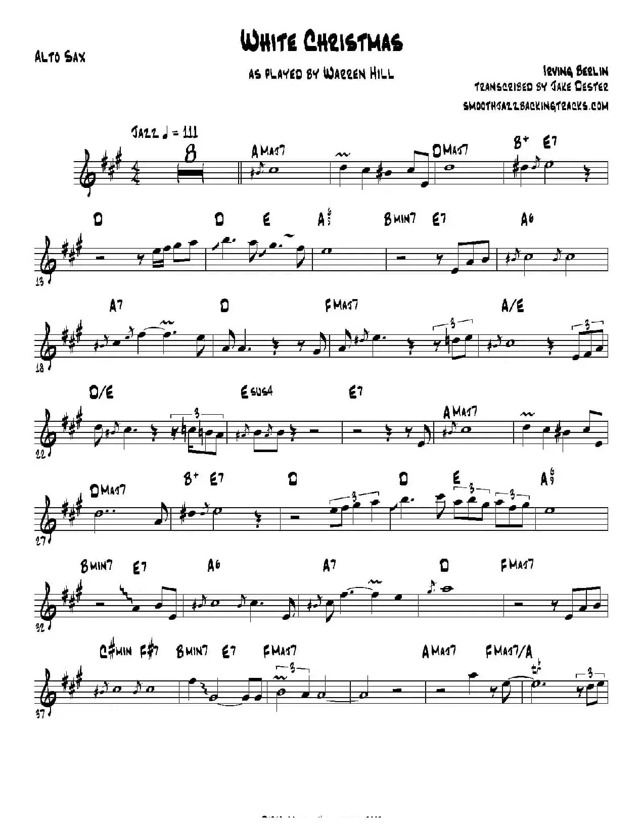 White Christmas（中音萨克斯）