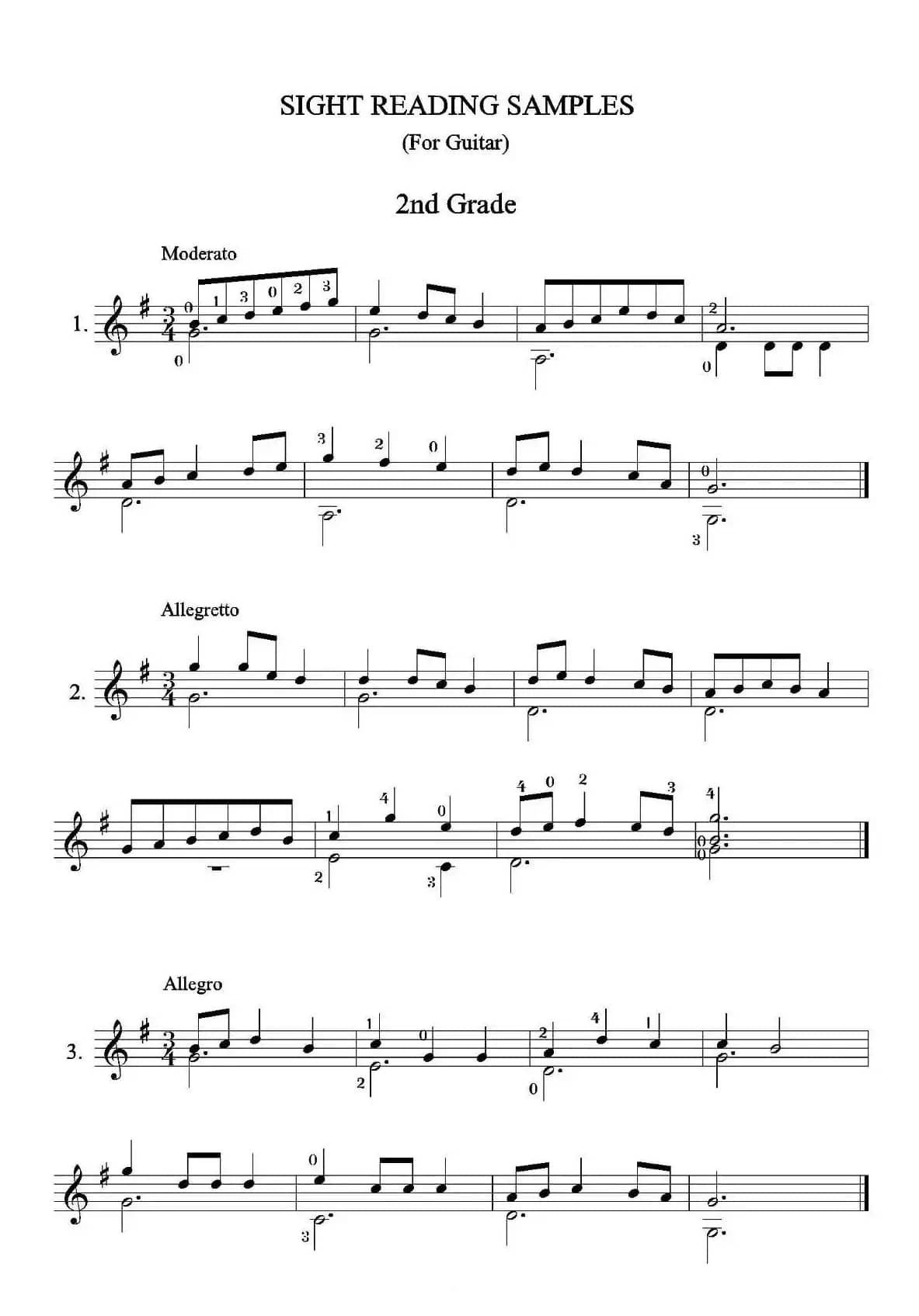 古典吉他视奏8首（2）