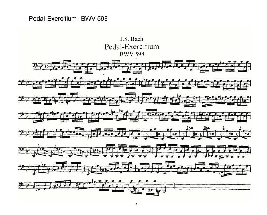 Pedal-Exercitium--BWV 598(管风琴谱)