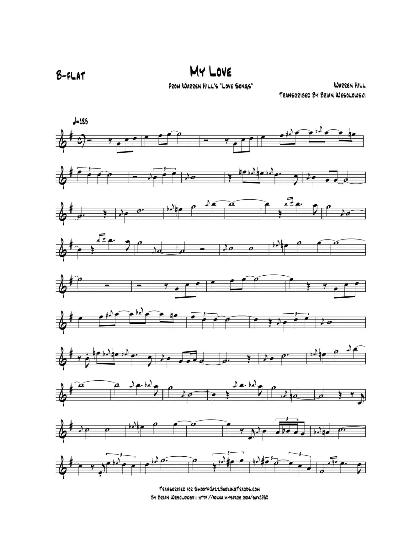 My Love（次中音萨克斯）