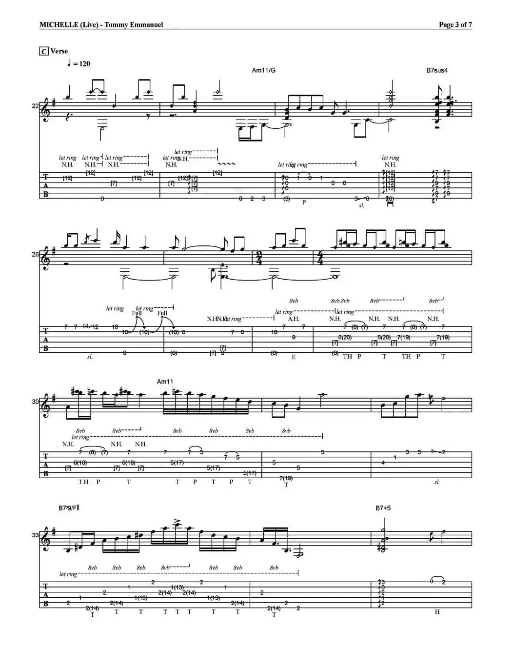 tommy emmanuel：michelle （live）（指弹吉他）