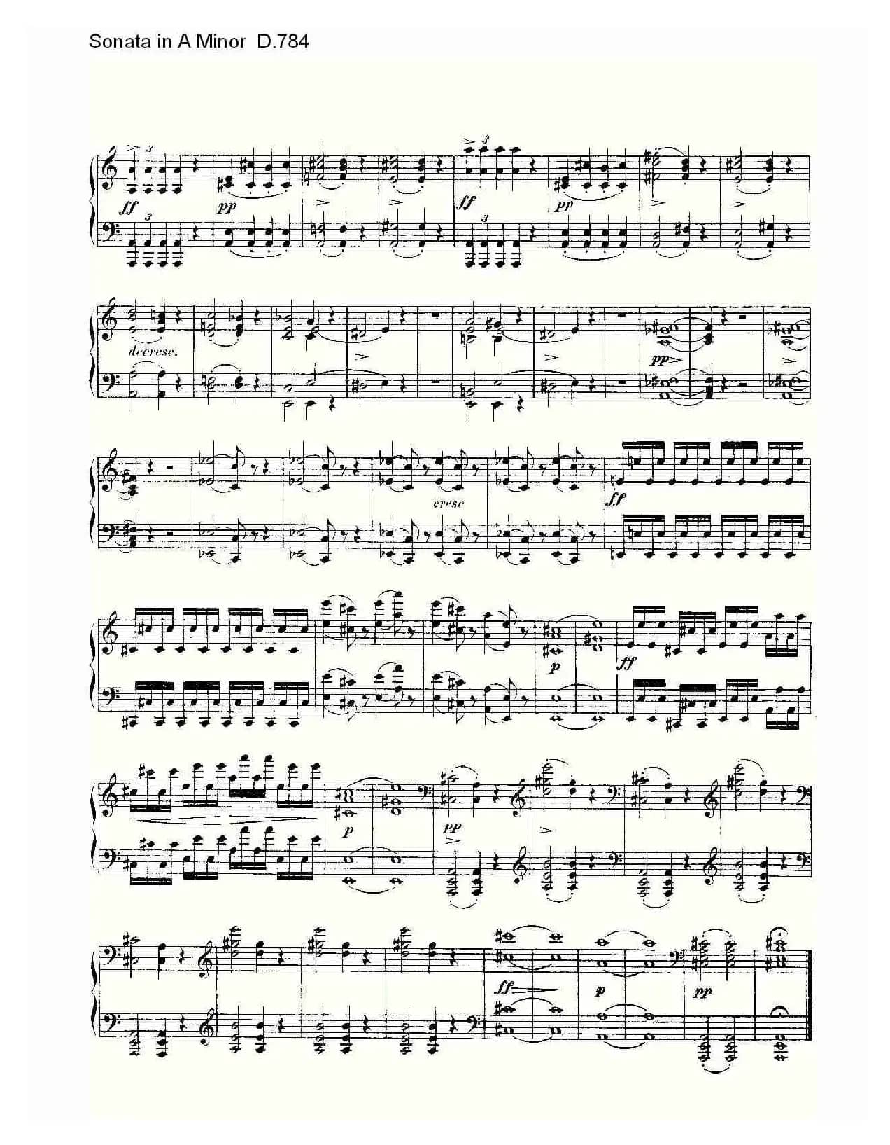 Sonata in A Minor D.784（A小调奏鸣曲D.784）
