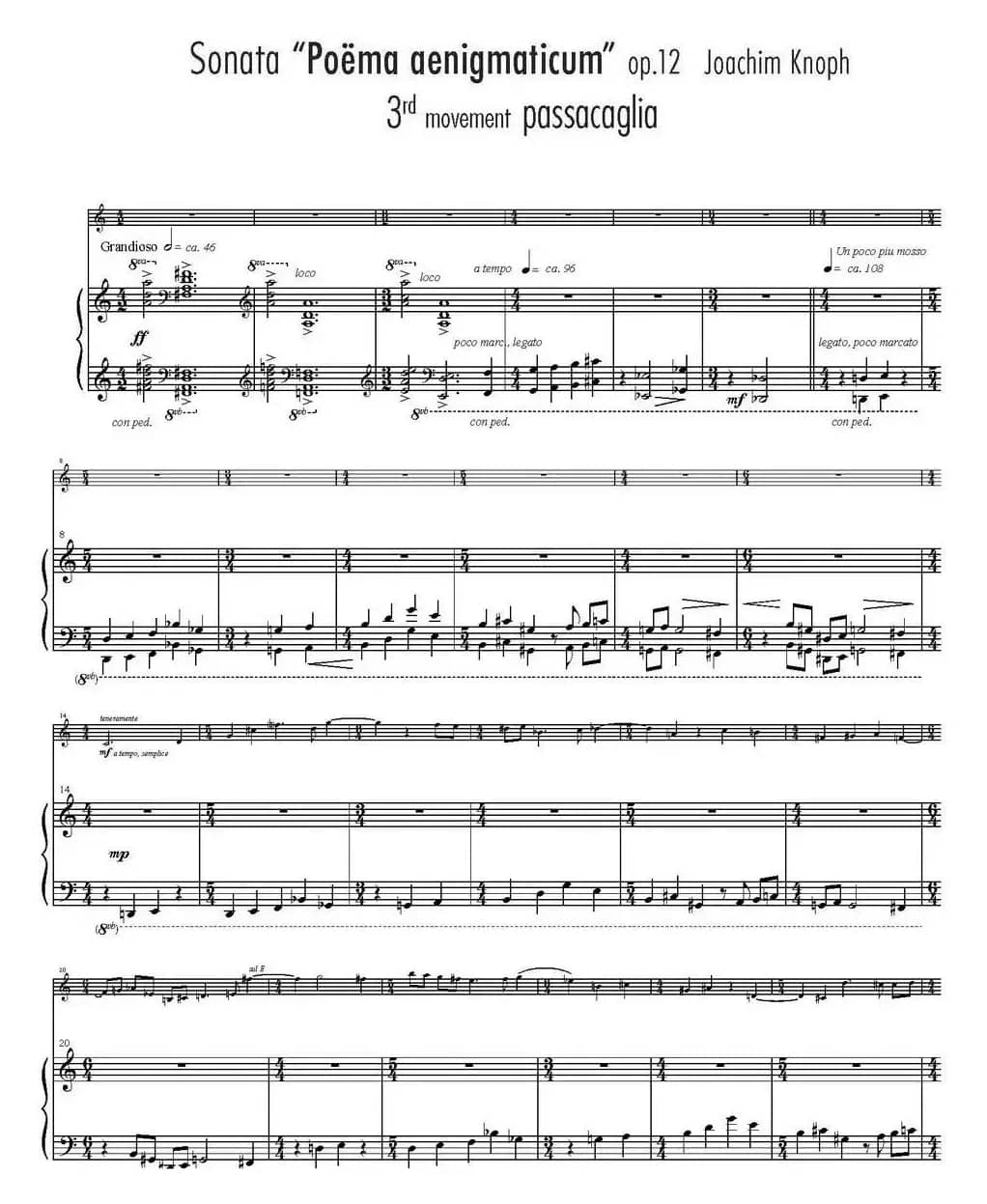 Sonata Poema aenigmaticum（小提琴+钢琴伴奏、3rd movement）