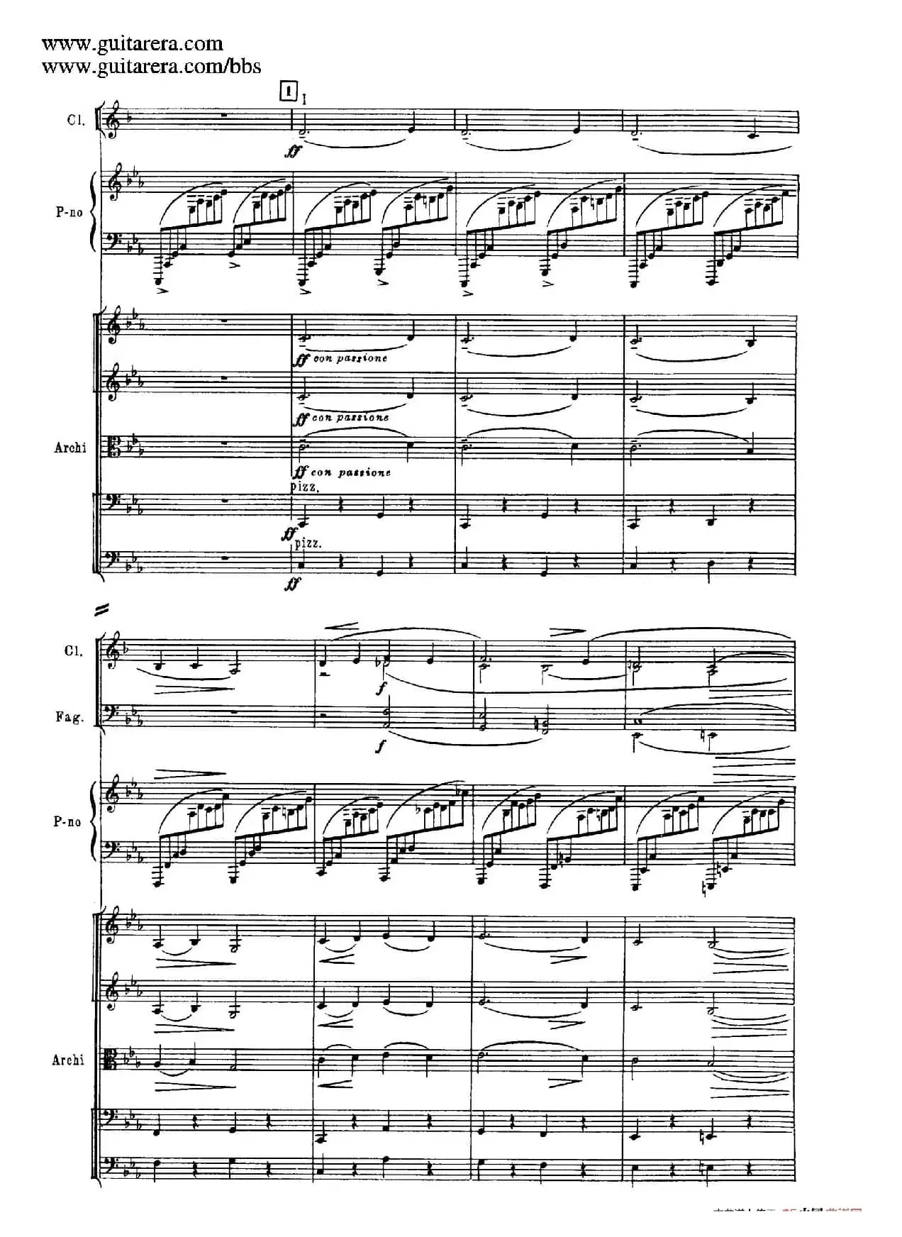 c小调第二钢琴协奏曲 Op.18（第一乐章总谱·P1——9）