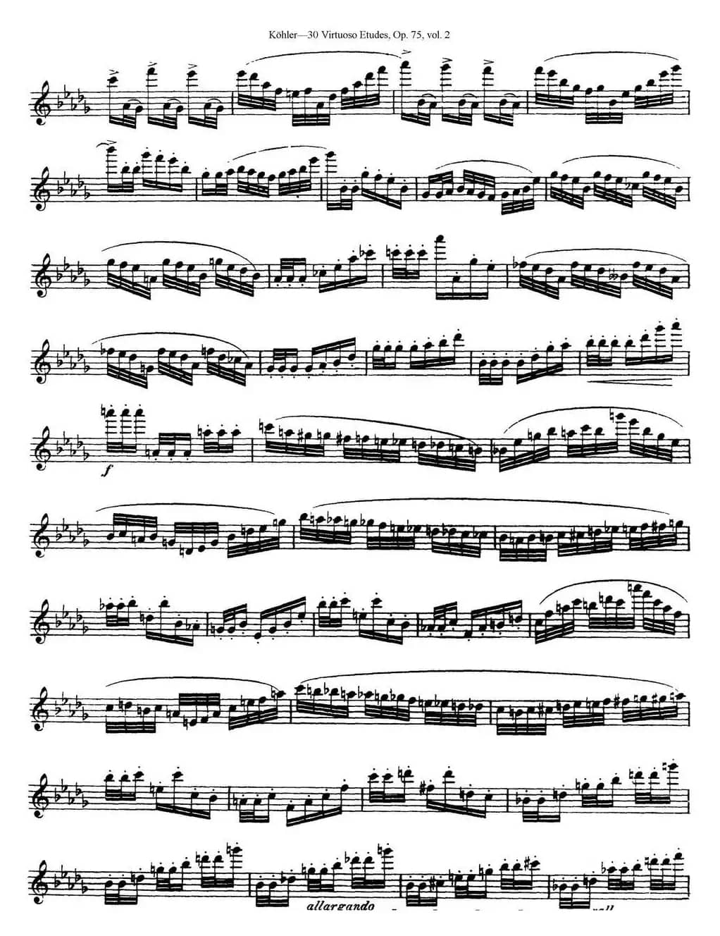 柯勒30首高级长笛练习曲作品75号（NO.15）