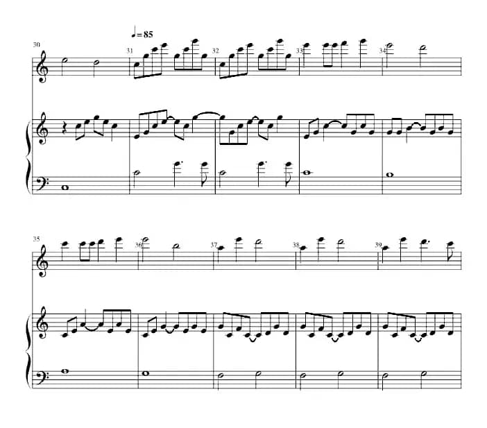 虫儿飞（钢琴伴奏谱）