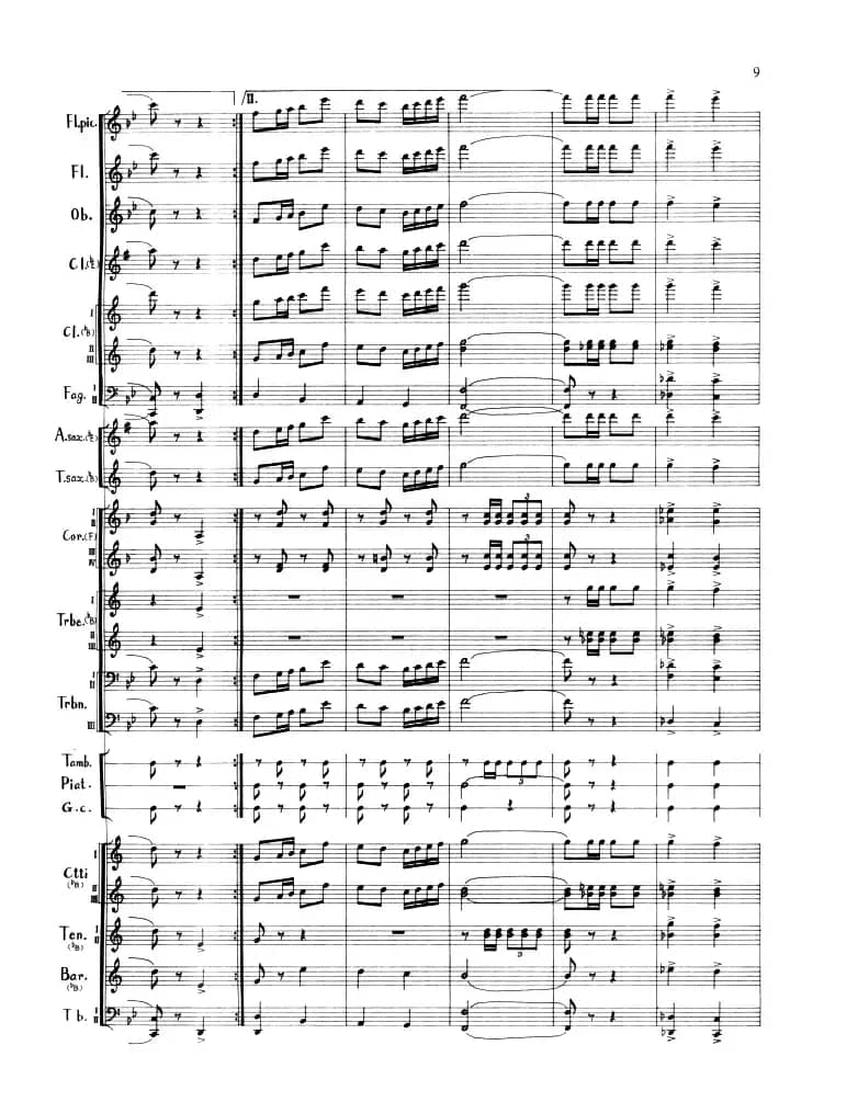 摩托化部队进行曲（军乐队总谱）