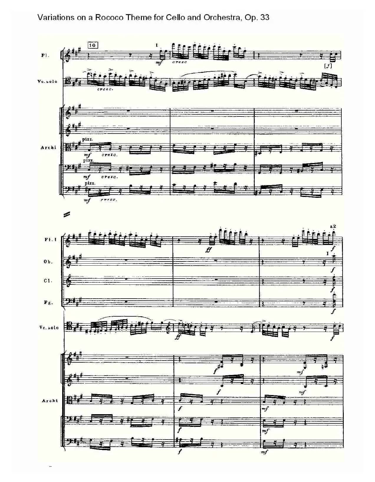 大提琴与管弦乐洛可可主题a小调变奏曲, Op.33（一）