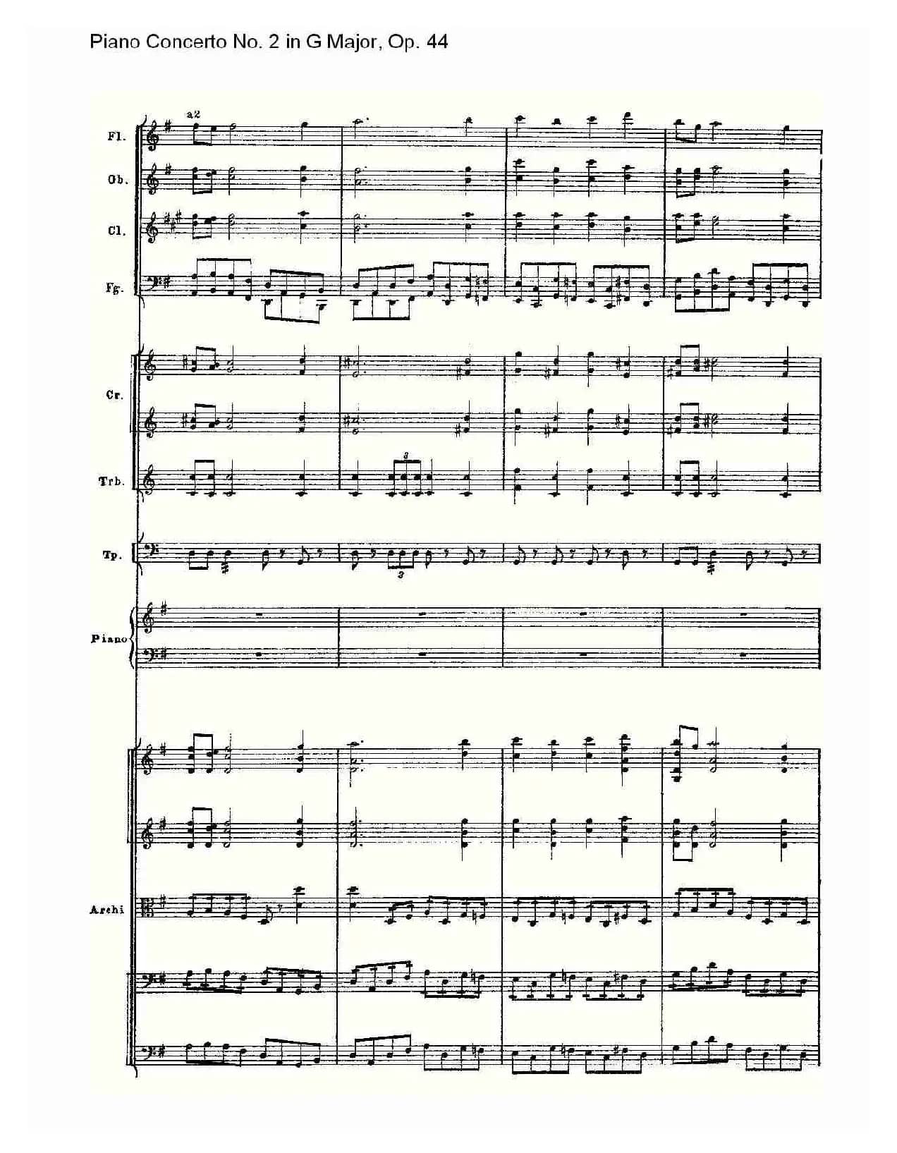 G大调第二钢琴协奏曲, Op.44第一乐章（二）