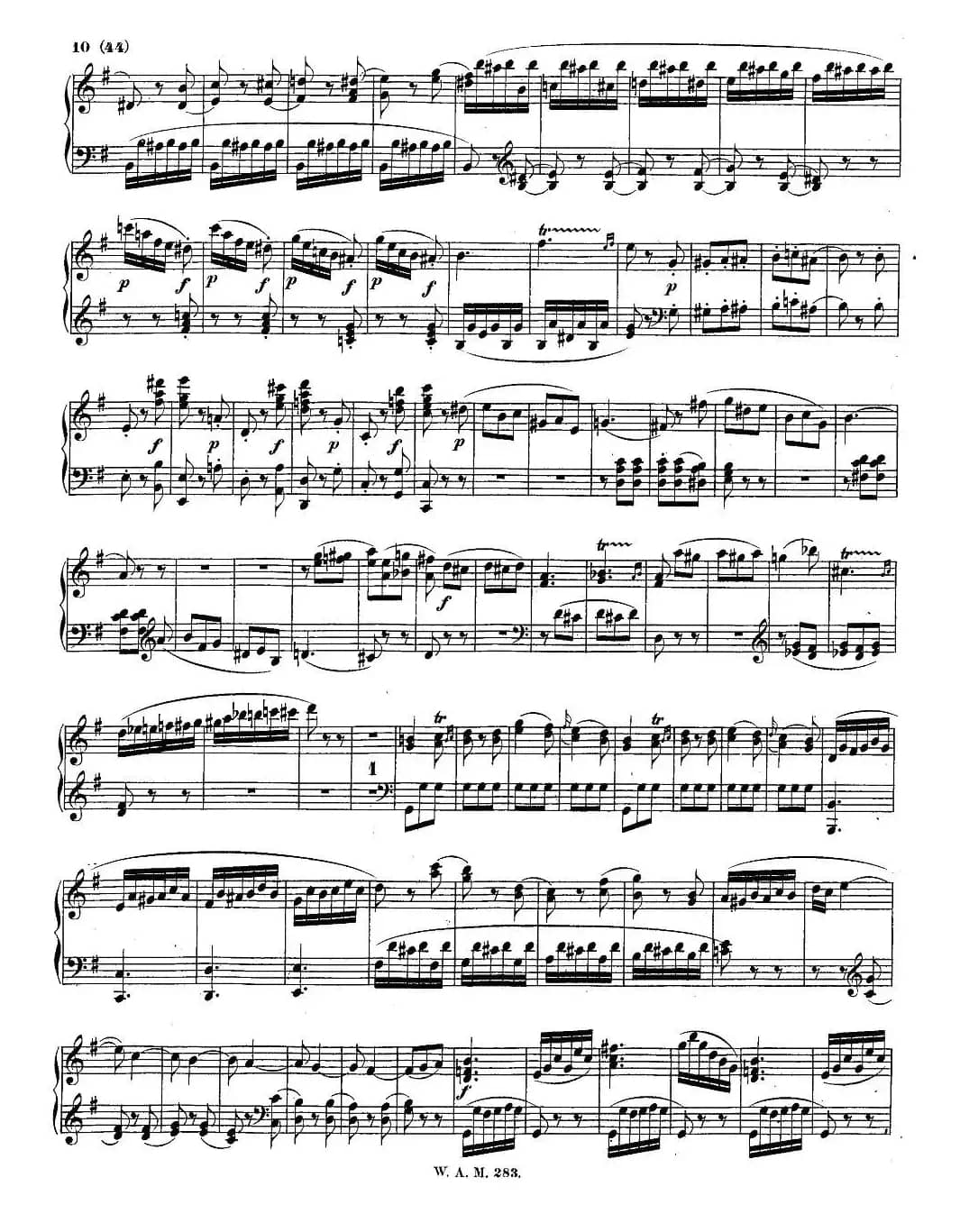 G大调第五钢琴奏鸣曲 KV.283 