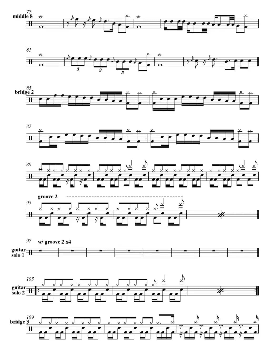 爵士鼓谱：Iron Maiden - Hallowed be thy name