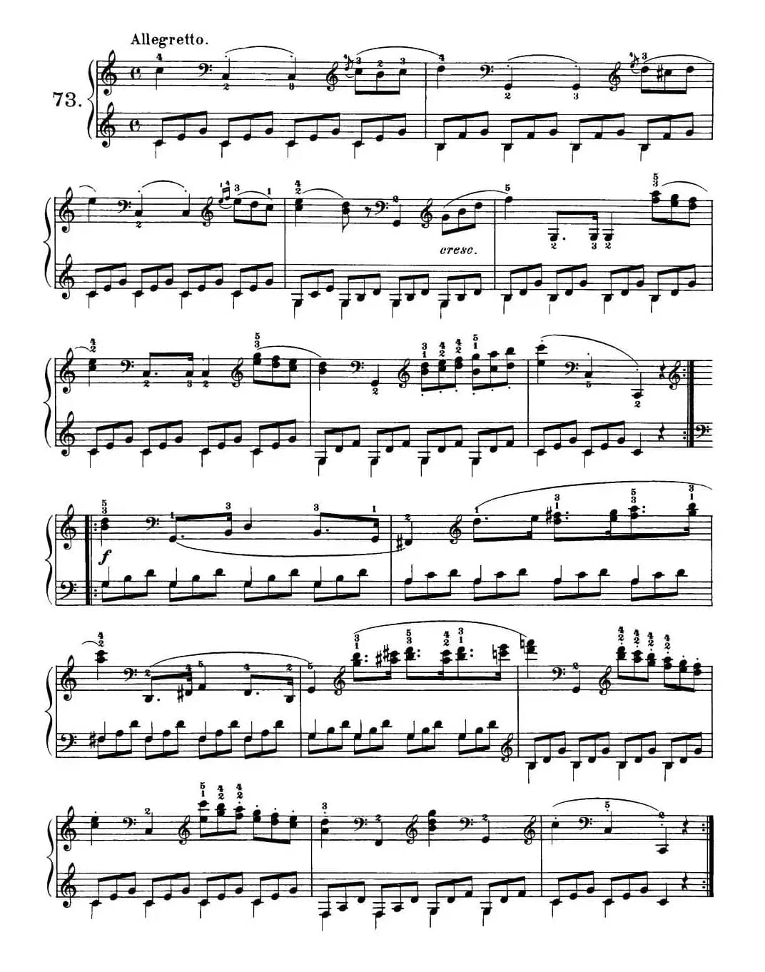 One Hundred and Ten Easy and Progressive Exercises Op.453（车尔尼110首简易练习曲 72——80）