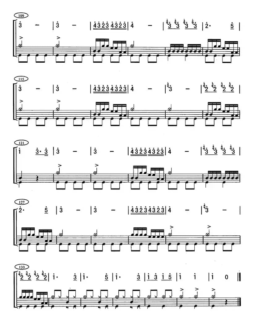 土耳其进行曲（架子鼓、主旋律+鼓谱）