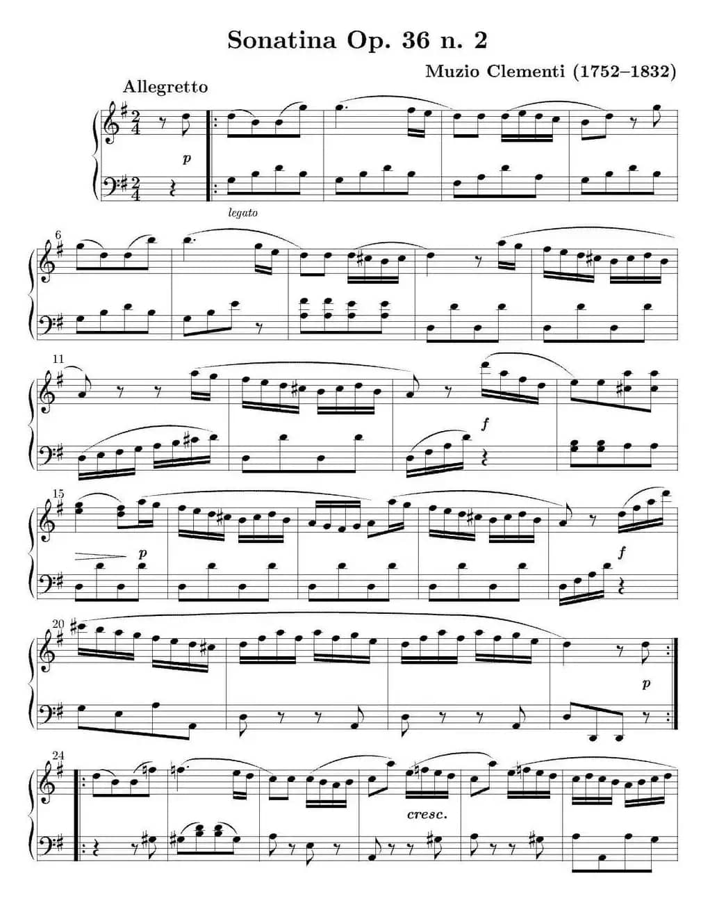 6 Sonatinas Op.36（6首钢琴小奏鸣曲-2）