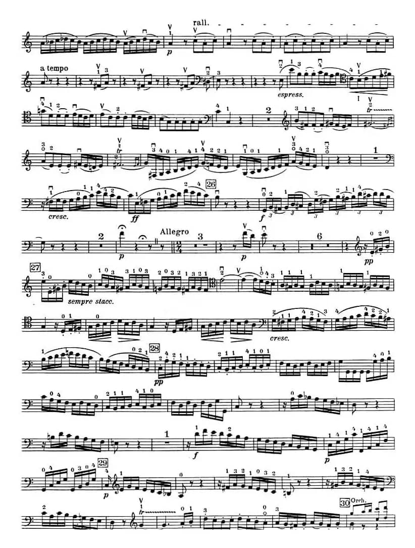 C大调小提琴协奏曲 Op.56（大提琴分谱）