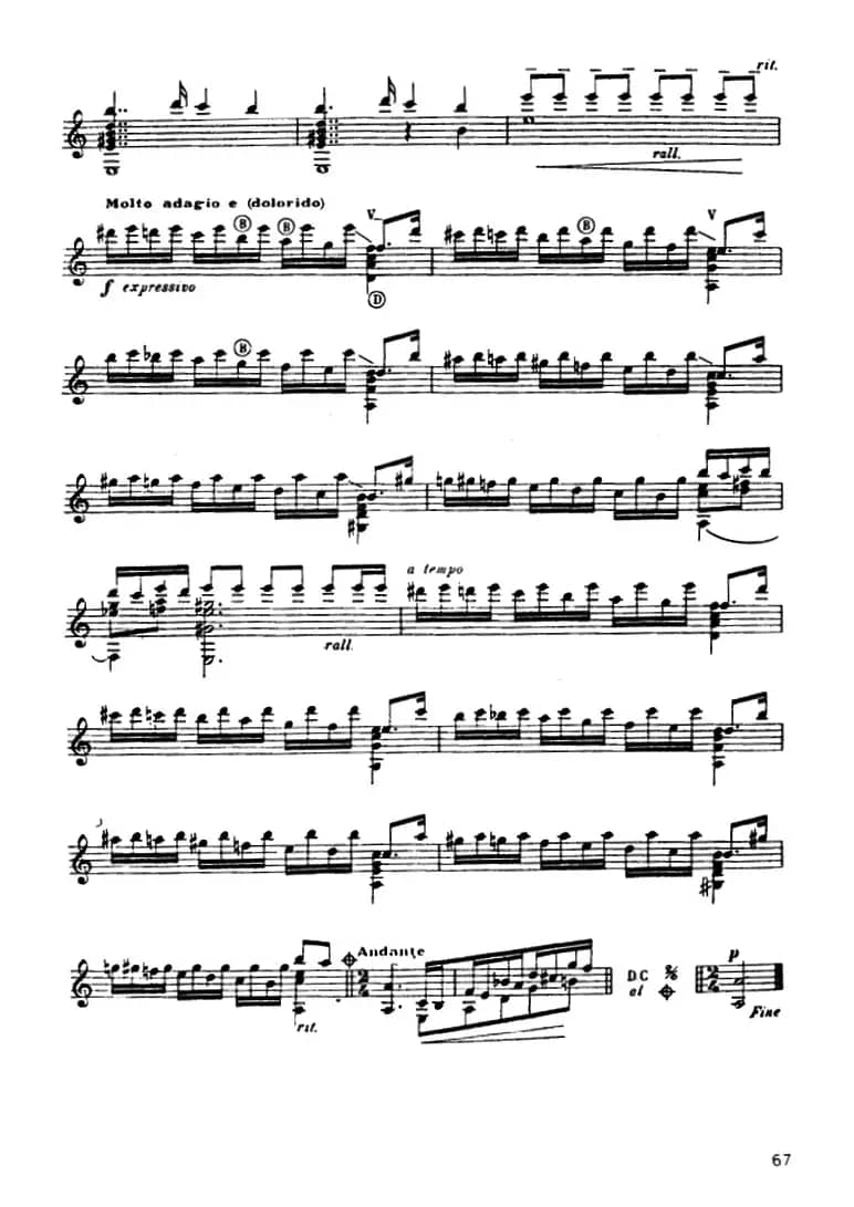 魏拉罗伯斯前奏曲五首·3（古典吉他）