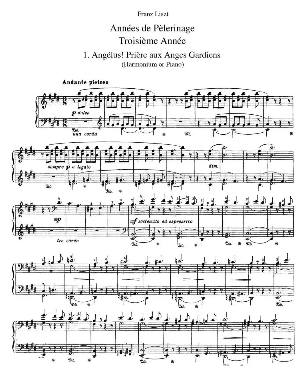 李斯特 旅游岁月 第三集 S.163 No.1 祈祷之钟声